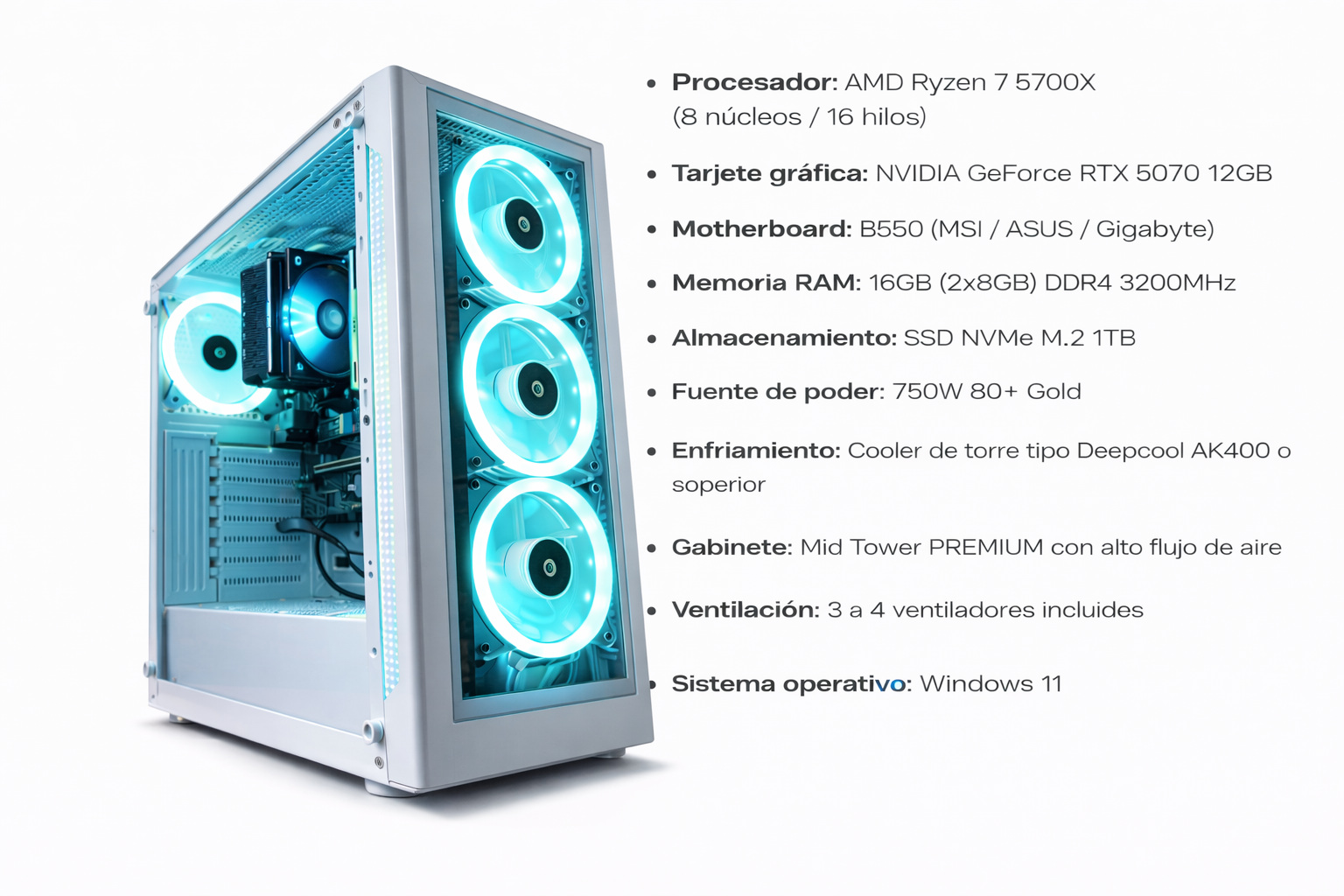 PC ELITE PRO | RTX 5070 | 16GB | Gaming Extremo