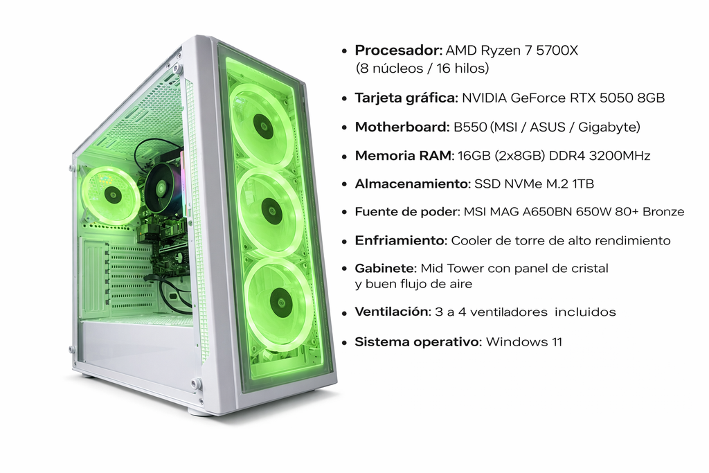 PC STARTER PRO | RTX 5050 | 16GB | Gaming Inicial