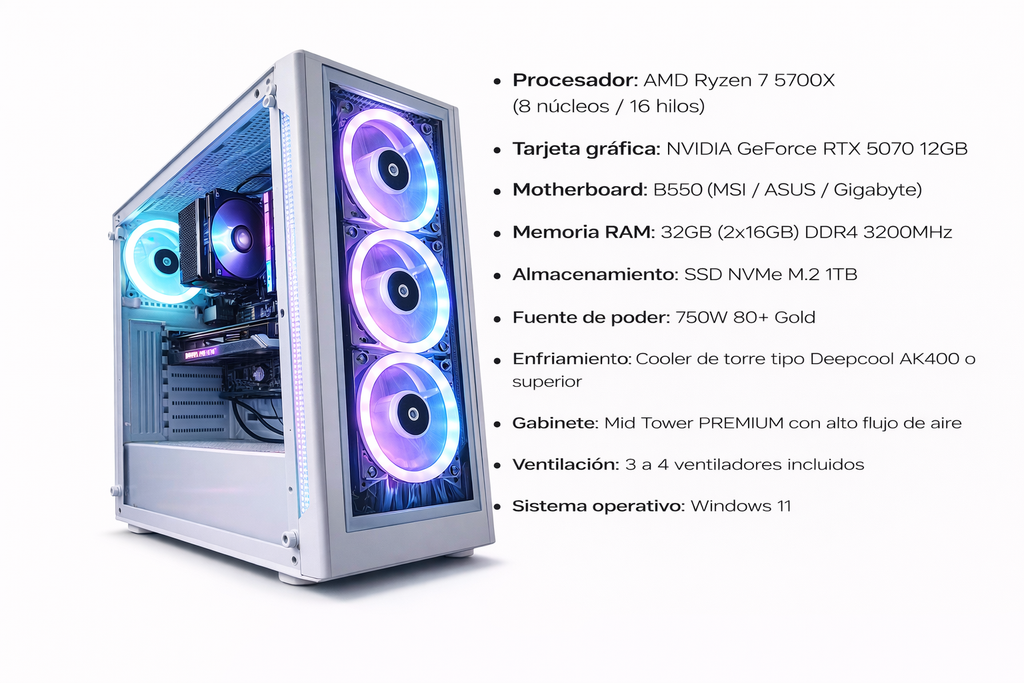 PC TITAN X | RTX 5070 | 32GB | Alto Rendimiento
