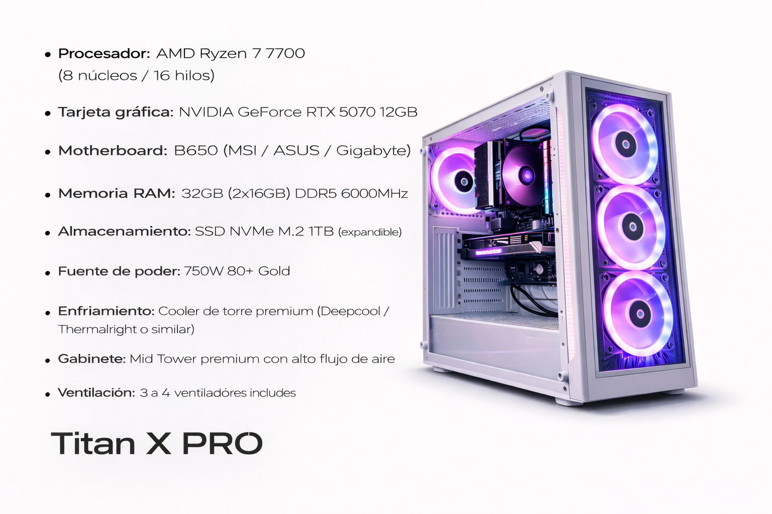 PC TITAN X PRO | DDR5 | RTX 5070 | 32GB